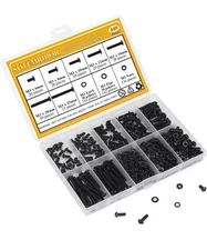 555 Pieces M3 Screws Nuts Washers Set Black, Sutemribor M3