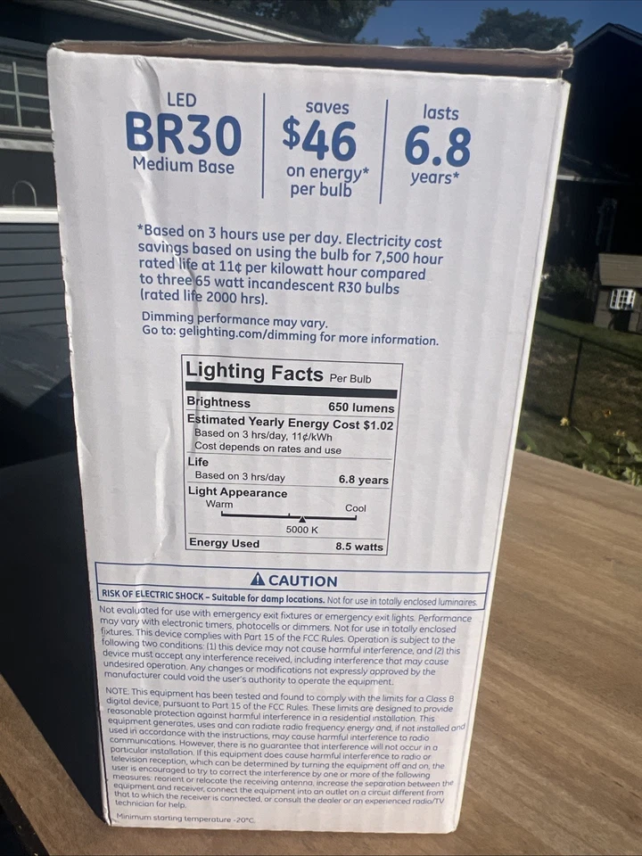 GE 65 Watt EQ BR30 Daylight Medium Base Dimmable LED Spot Floodlight Bulb 6pk - Image 4 of 4