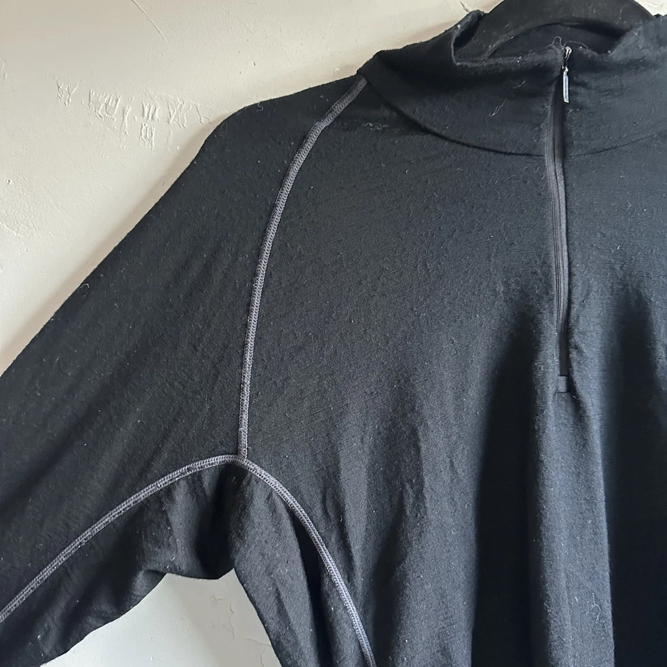 Icebreaker Mujer BodyFit 200 Cuarto Cremallera Negro Capa Base Lana Merino Talla M Esquí Foto 3 de 4