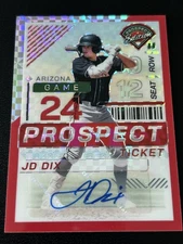 2024 Panini Prospect Edition JD Dix #123 Red Power Prizm Signatures /99 (AU, RC)