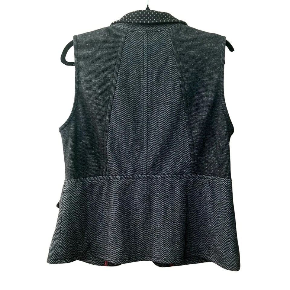 Chaleco Coldwater Creek estampado mixto cuello punto peplum estilo Foto 2 de 4