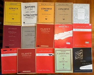 LOT: 15 items flute and piano sheet music: various Baroque composers FP10