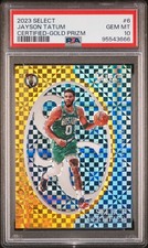 2023 PANINI SELECT SELECT CERTIFIED GOLD PRIZM #6 JAYSON TATUM 1/10 PSA 10