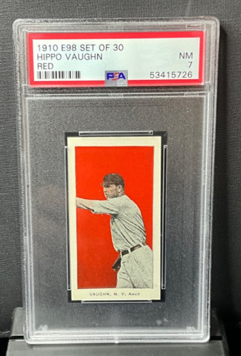 Hippo Vaughn [Red] 1910 E98 Set of 30 card