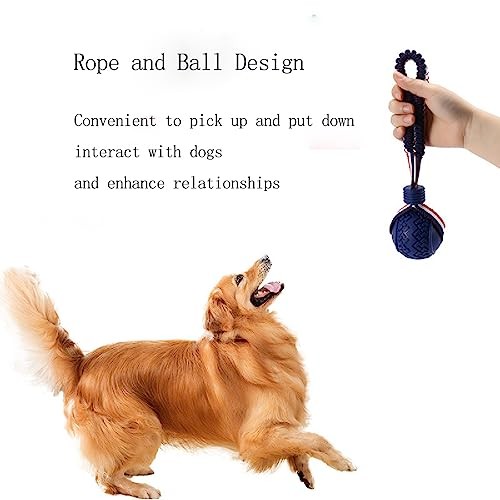 Hundeball mit Seil Spielzeug, Ball am Seil Hundespielzeug für mittel und klein kariert - Bild 7 von 8
