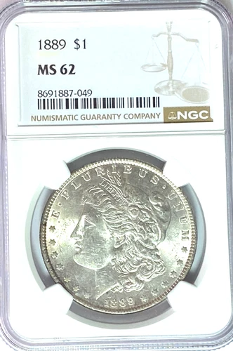 1889 $1 Morgan Silver One Dollar MS62 Philadelphia BU