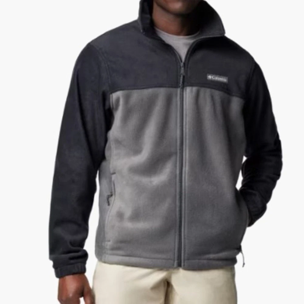 NWOT Columbia Men's Size Medium Black and Gray Fleece Jacket