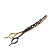 7" Curved Thinner Dog Scissor, Curved Chunker Scissors, 21 Teeth, 40 Thinnin