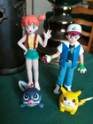 Pokemon 1998 TOMY Ash, Misty, Pikachu & Poliwag Mini Figure Set