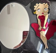 Vintage Betty Boop Acrylic Mirrored Plaque Attached To A  Mirror 🪞 1985-RARE!❤️