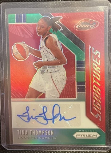 Rare 2020 Panini Prizm WNBA - Signatures Green Prizm #SG-TTM Tina Thompson (AU)