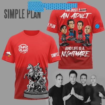 Simple Plan Im Just A Kid And Life Is A Nightmare Hoodie T-Shirt S-5XL BL1186
