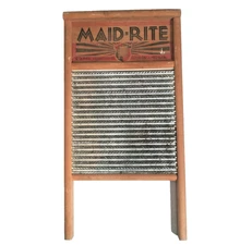 vintage Maid-Rite Standard Family Size Metal No. 2062 Washboard 24"T x 12.5"W