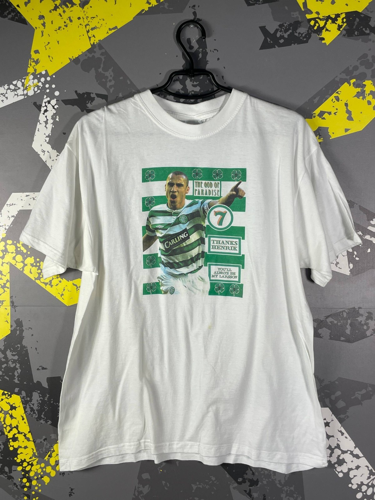 Henrik Larsson Celtic Vintage 2000s Jersey Football Soccer Shirt Men XL ig93