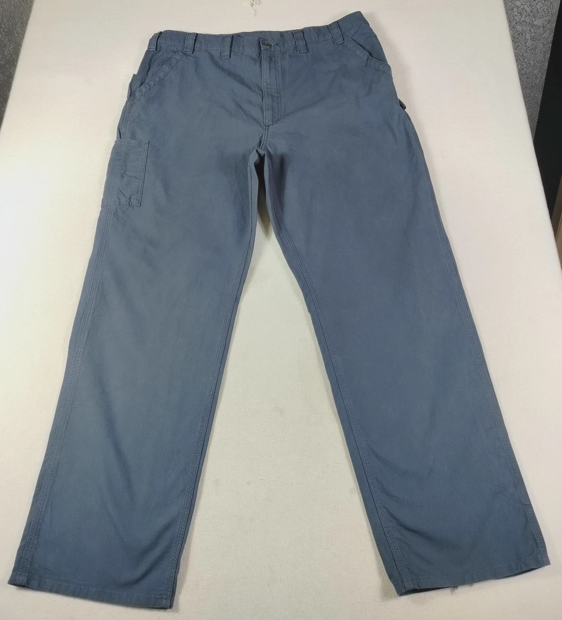 Carhartt Carpenter Pants Mens 44 Blue Canvas B151 NVY Relaxed Workwear Dungarees
