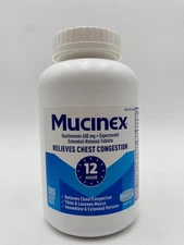 MUCINEX Relieves Chest Congestion 12 Hour 500 Tablets Exp 3/28