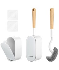 OSCIOSS Bamboo Toilet Brush Set, 2 Pack with Ergonomic Design, Compact Size, ...