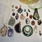 Costume Jewelry Bulk Lot Vintage & Modern Charms Pendants, Stone Crystal & Glass