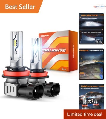 H11 H16 H8 LED Fog Light Bulbs 12000 Lumens White 6500K Waterproof for Cars