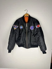 Logic Bomber Four Y2K Flight Jacket M – Black NASA Style Streetwear