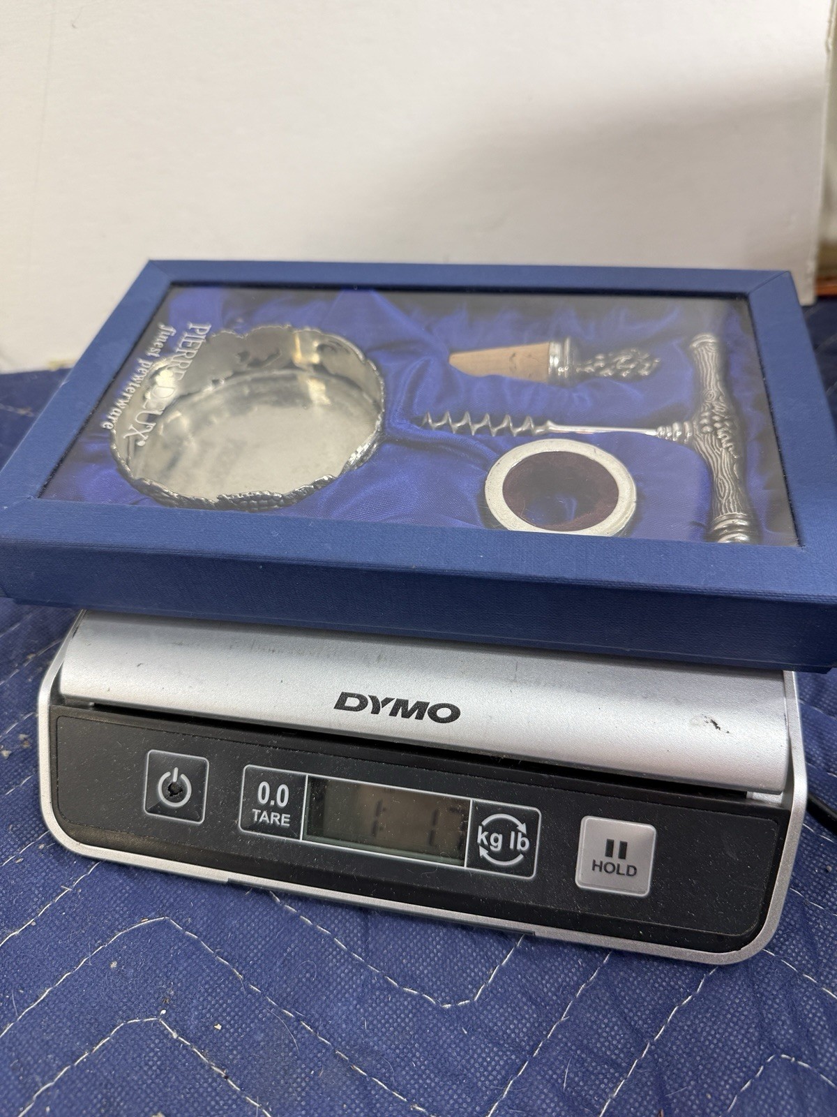 Pierre Deux Pewter Grapevine Wine Set Corkscrew Bottle Stopper And Coaster