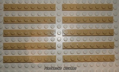 Lego Basic 10 Platten 1x8 tan #3460 NEUWARE