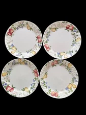 4 Corelle Chutney Fruit Garland Swirl Dinner Plates Made In USA 10.25" #3