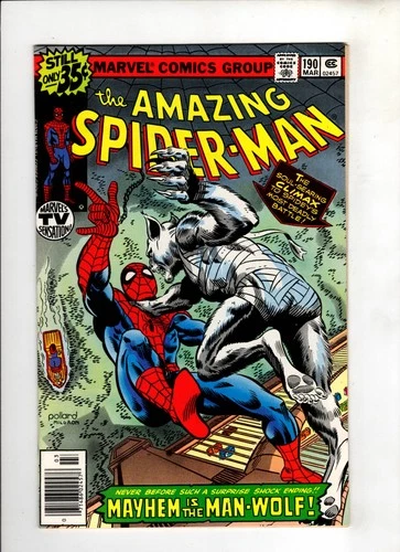 Amazing Spider-Man #190 1979 Marvel VF+ 8.5 Man-Wolf Cover!