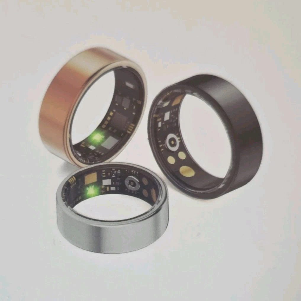 SmartHealth Gold Stainless Steel Activity Tracker Ring Size 8 w/ Cable & Manual