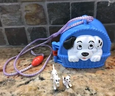 Disney 101 Dalmatians Once Upon A Time Locket Necklace W/ 2 Figures VTG 90s Toy 
