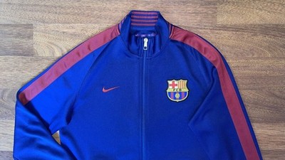 BARCELONA NIKE 2014/2015 FOOTBALL SOCCER ANTHEM TRACK TOP SIZE “M