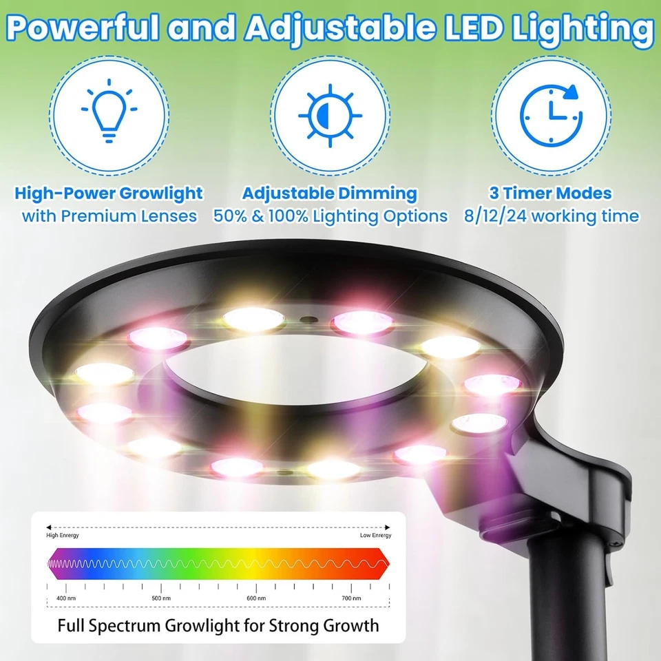 Kit de torre sistema de cultivo hidropónico de plantas de interior con luz de crecimiento, hierba   Foto 2 de 4