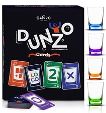 DUNZO Hydrating Card Game w/ 4 Unbreakable Glasses - Classic Adult Fun