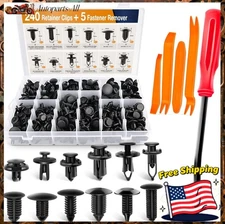 240pcs Car Body Plastic Trim Retainer Fastener Clips Push Pin Fender +5Tool NEW