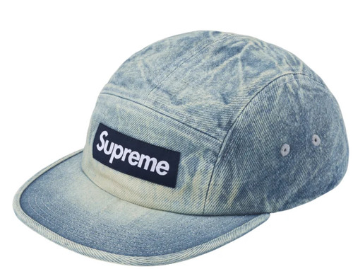 Supreme Washed Chino Twill Camp Cap (FW26) Denim New leather strap