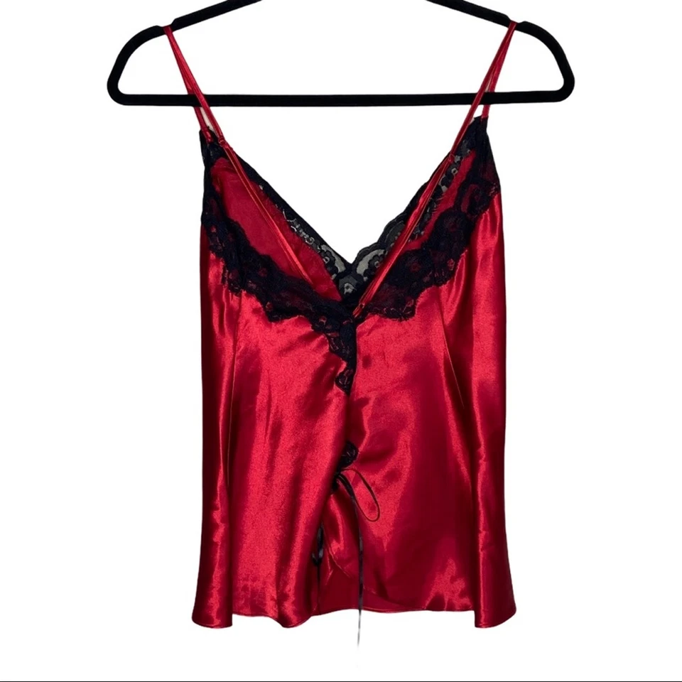 Fredericks of Hollywood Red Lace Camisole Women's Size Medium - Imagem 3 de 4