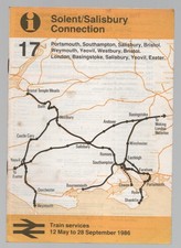 TRAIN TIME TABLE LONDON WESSEX SOLENT SALISBURY EXETER etc 1986