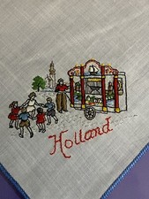 Vintage Ladies Handkerchief Hankie Hanky Holland Embroidered
