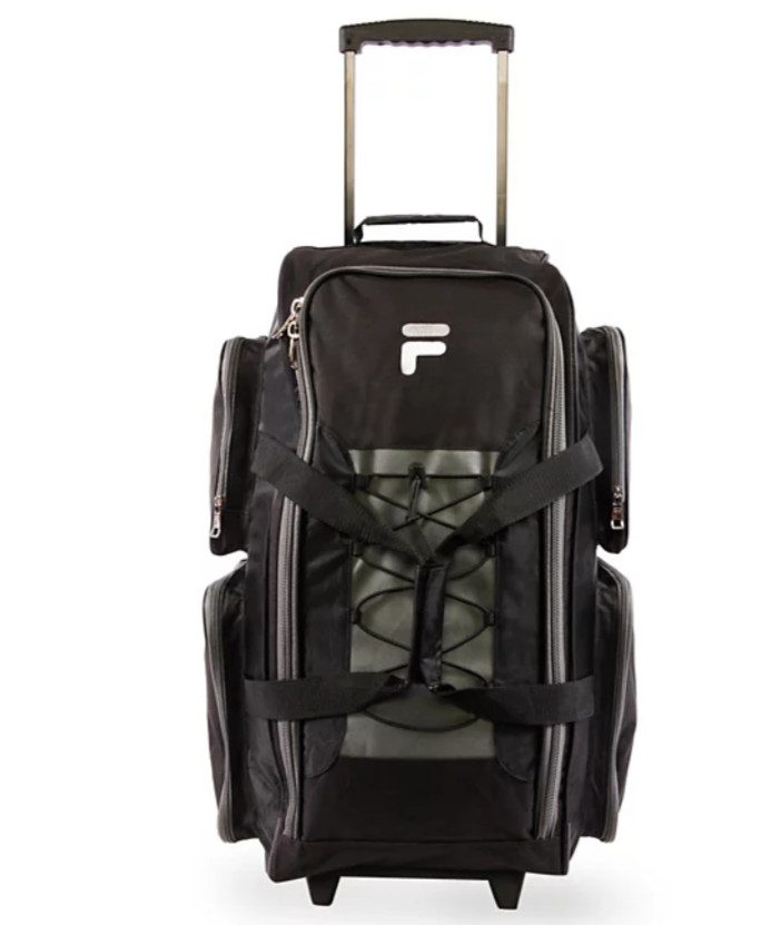 Fila 26" Lightweight Rolling Duffel Bag Collection Black Sil