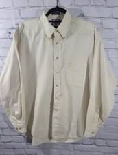 Vintage Faconnable Men's Beige Button Down Shirt Sz Large - Made in USA