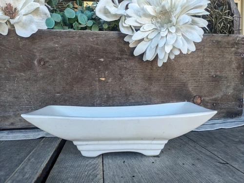 Vintage MCM McCoy Matte White Ikebana 9.75" Planter