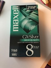 Maxell GX-Silver High Quality VHS Videocassette Tape 8 hours T-160 - NEW
