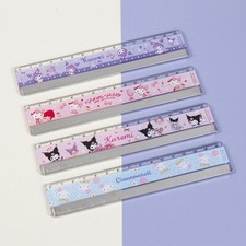 Hello Kitty Ruler Cute Kuromi Cinnamonroll Metal Edge Girl School Gift Kit 15cm