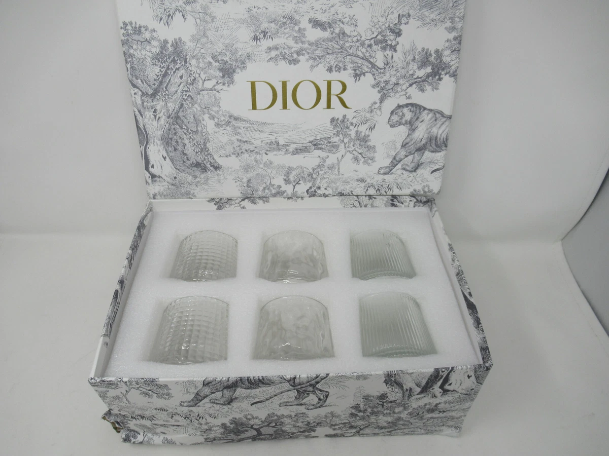 Christian Dior 6-pc Whiskey Drinking Glass Set in Gift Box FRANCE