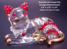 Crystal Glass CAT KITTEN Beautiful Decorative Art Glass Figurine Collectors Gift