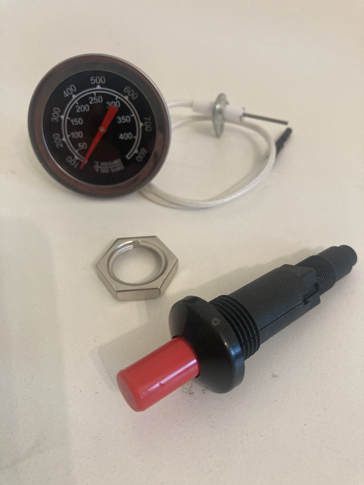 BBQ Gas Grill Tune Up Kit Push Button Replacement Piezo Ignitor & Thermometer eBay