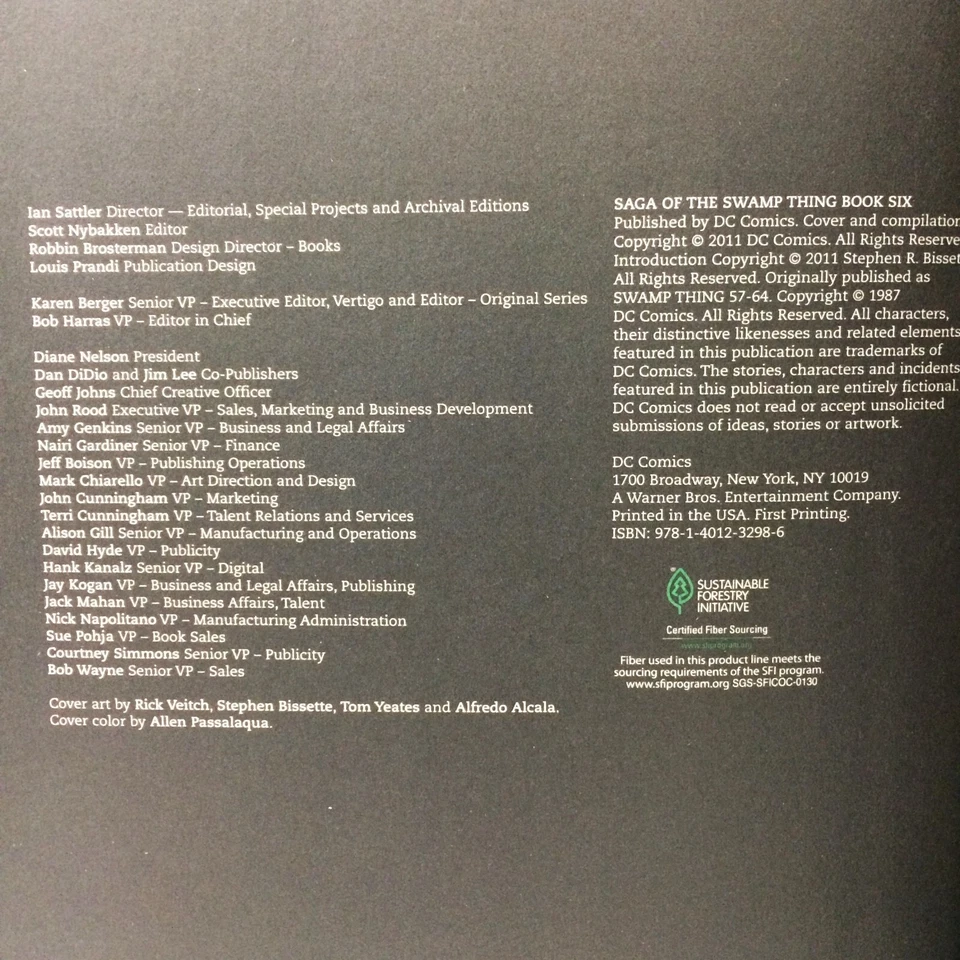 Saga Of The Swamp Thing Book Six 6 Alan Moore First Edition USA Hardback Used F1 - Image 2 of 4