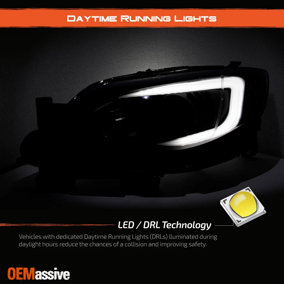 Faros proyectores Fit 2008-2014 Impreza WRX LED DRL SWITCHBACK señal negro Foto 4 de 4