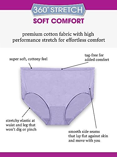 Women's Underwear 11 Plus Size Brief Plus Size Brief - Comfort Cotton - 6 Pack - Foto 4 di 8