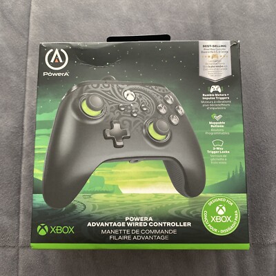 PowerA Advantage Wired Controller for Xbox & Windows W/ Lumectra Grey Green New